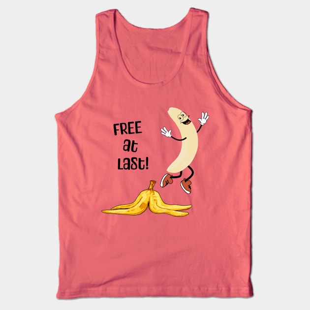 Funny free banana man is stripped of its peel and happy dancing Tank Top by Luxinda